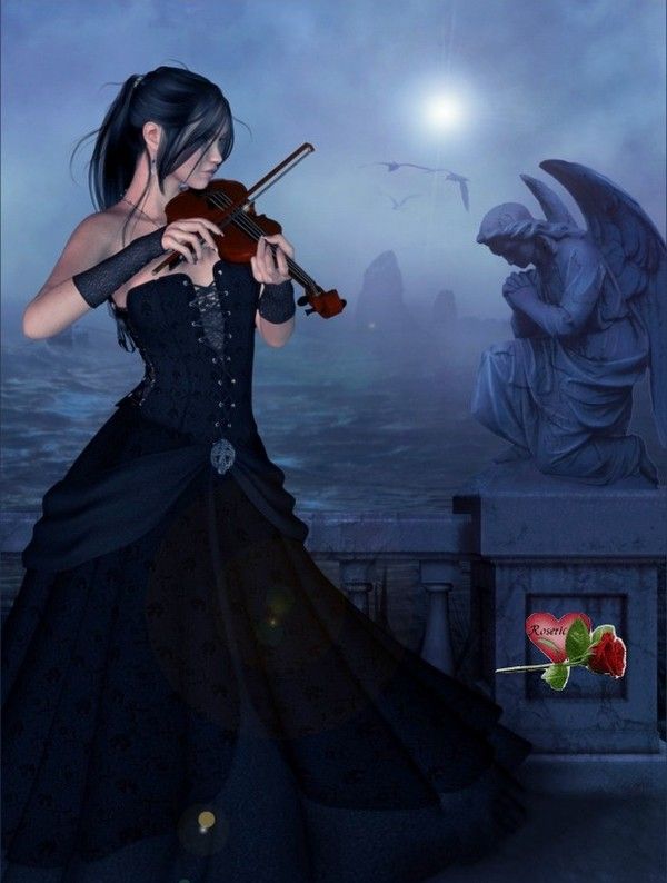 violoniste et gargouille